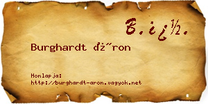 Burghardt Áron névjegykártya